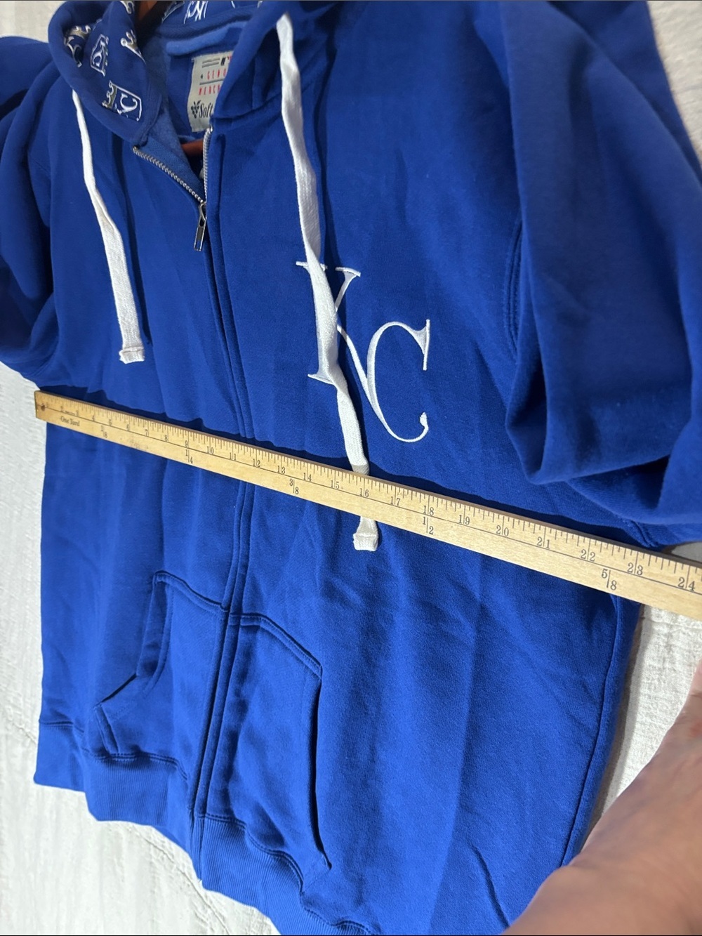 KC Royals MLB Soft As A Grape Zip Up Hoodie Jacket Blue Sz 2X Like New - Picture 6 of 9